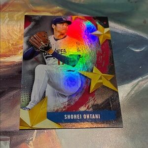 Shohei Ohtani Baseball Card with Gold Stars